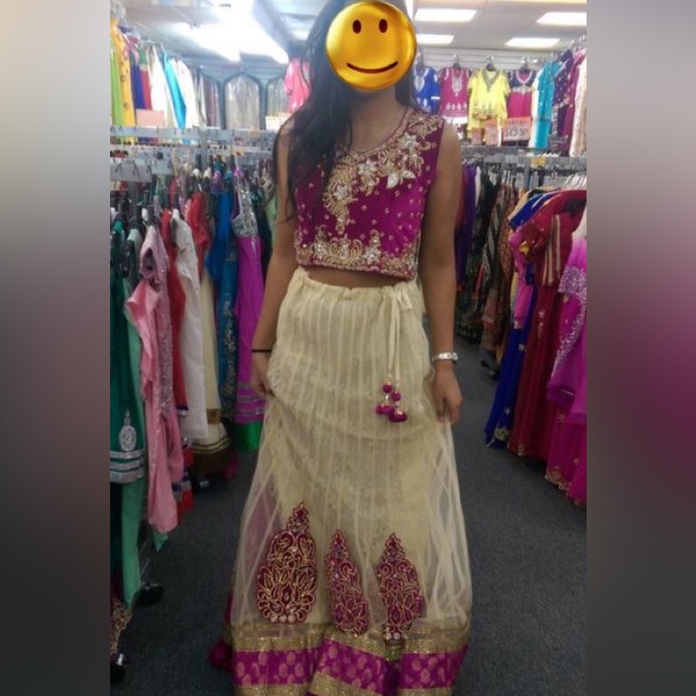Velvet purple lengha (lehenga choli) Indian dress